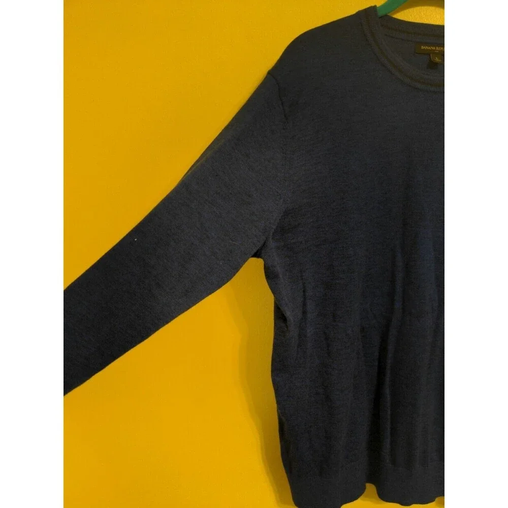 Banana Republic Sweater Men's Blue Long Sleeve Pocket Casual Knit Size Large L